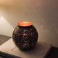 Round Black & Gold Metal Tea Light Holder