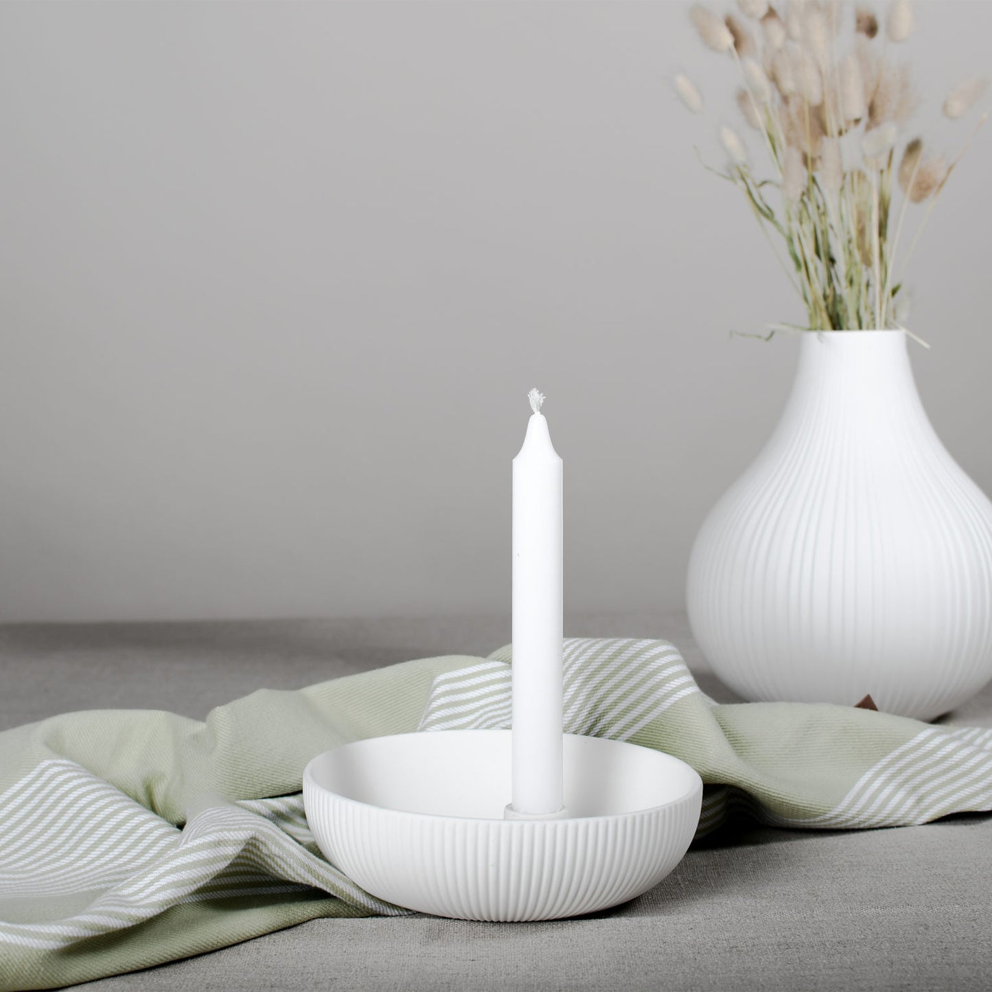 Small Textured Ceramic Candlestick Holder