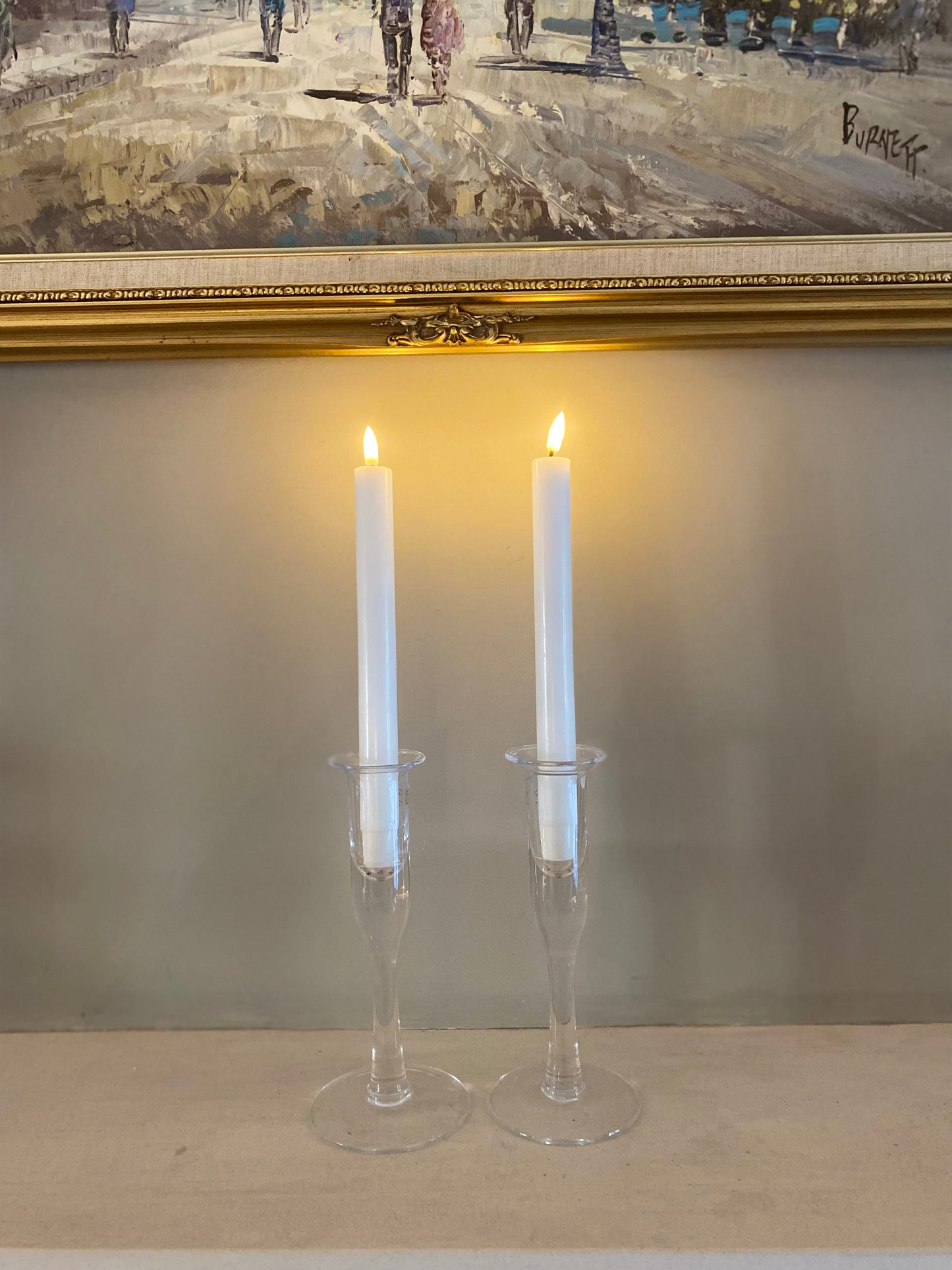 White LED Realistic Candle (2 Pack) - 24cm