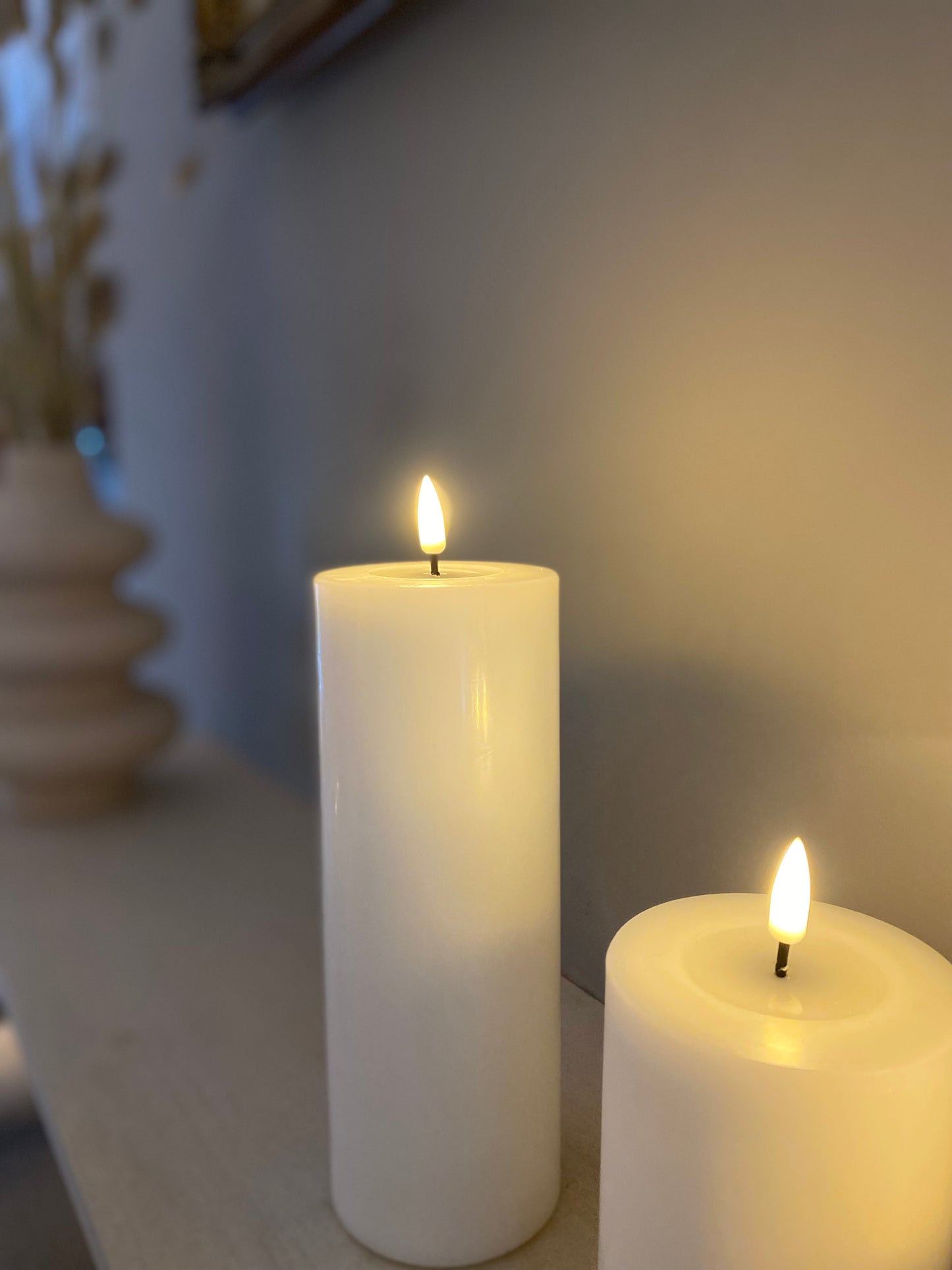 White LED Realistic Candle - 20cm