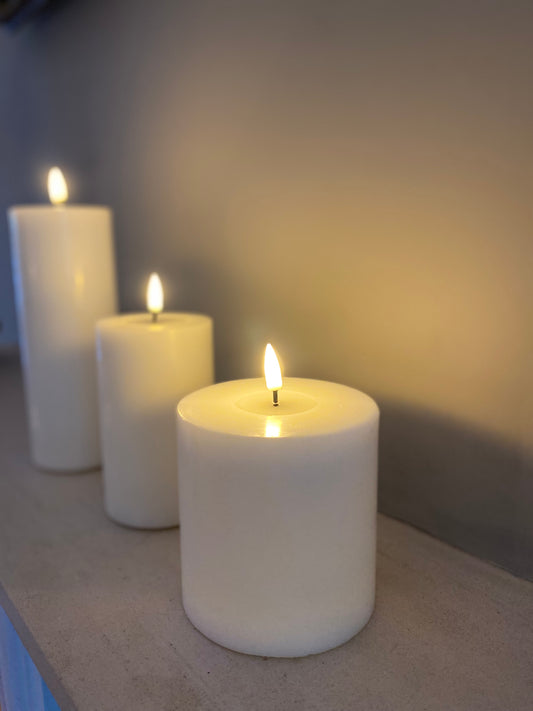 White LED Realistic Candle - 10cm